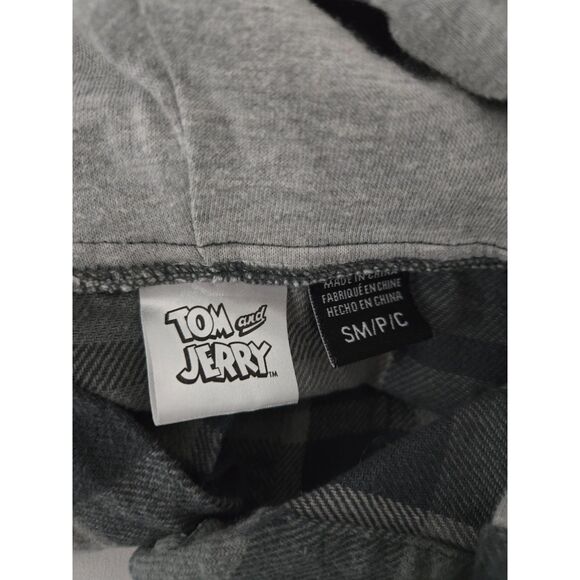 Mad Engine Tom & Jerry Plaid Hoodie Kids S/P/C Plaid Button Closure - Picture 3 of 3